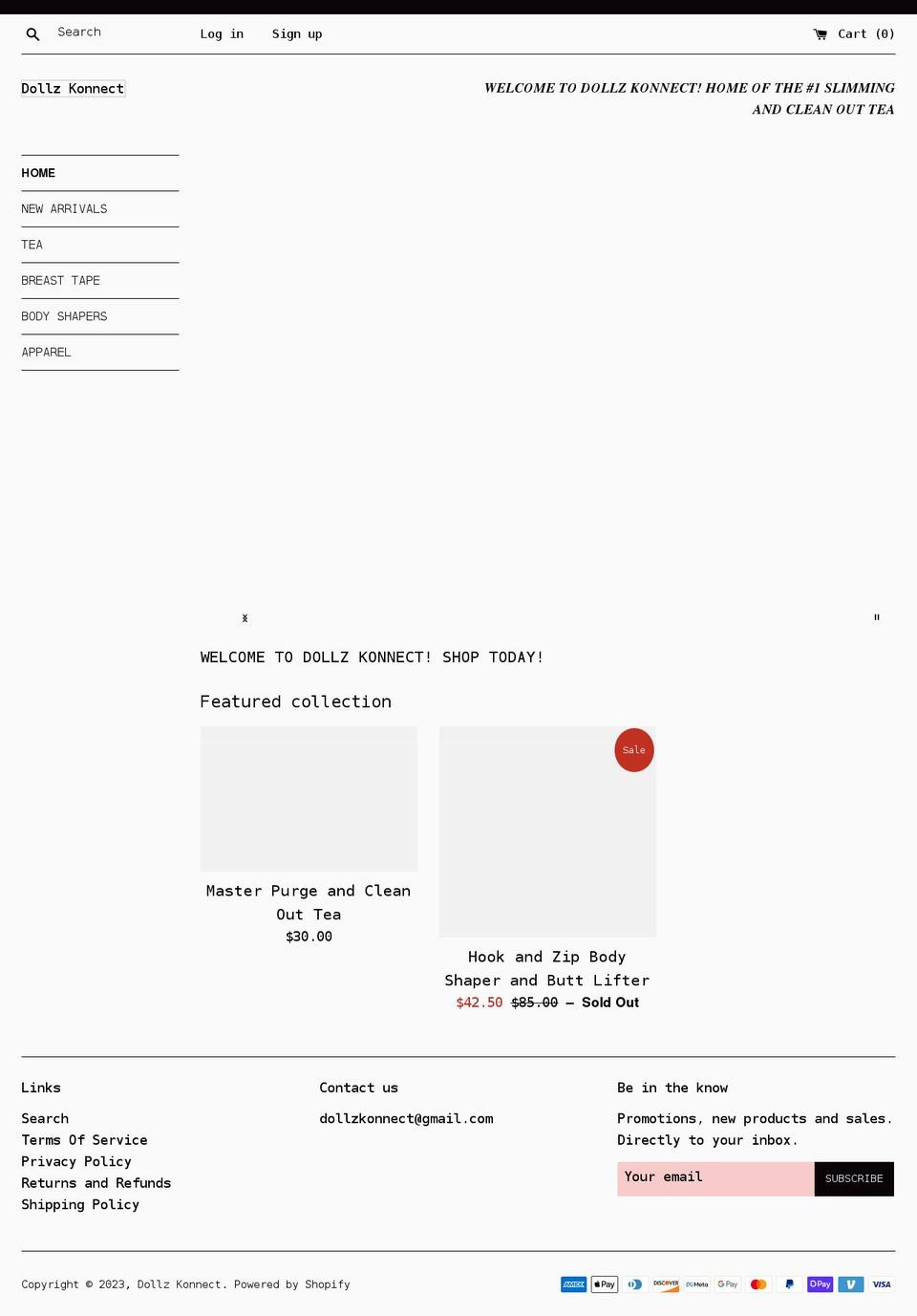 dollzkonnect.com shopify website screenshot