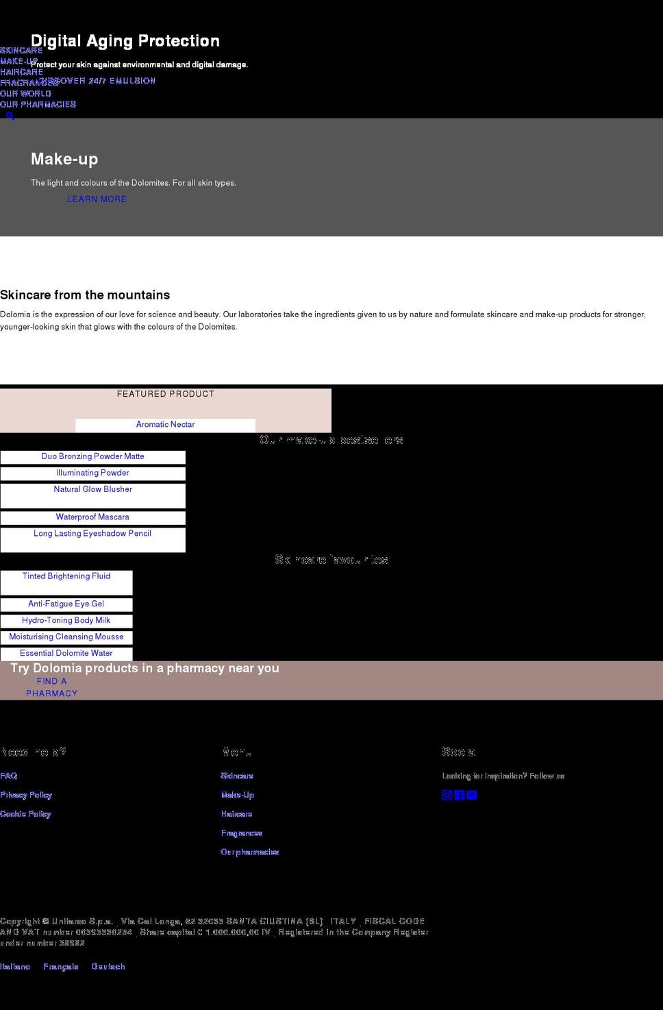 dolomia.com shopify website screenshot