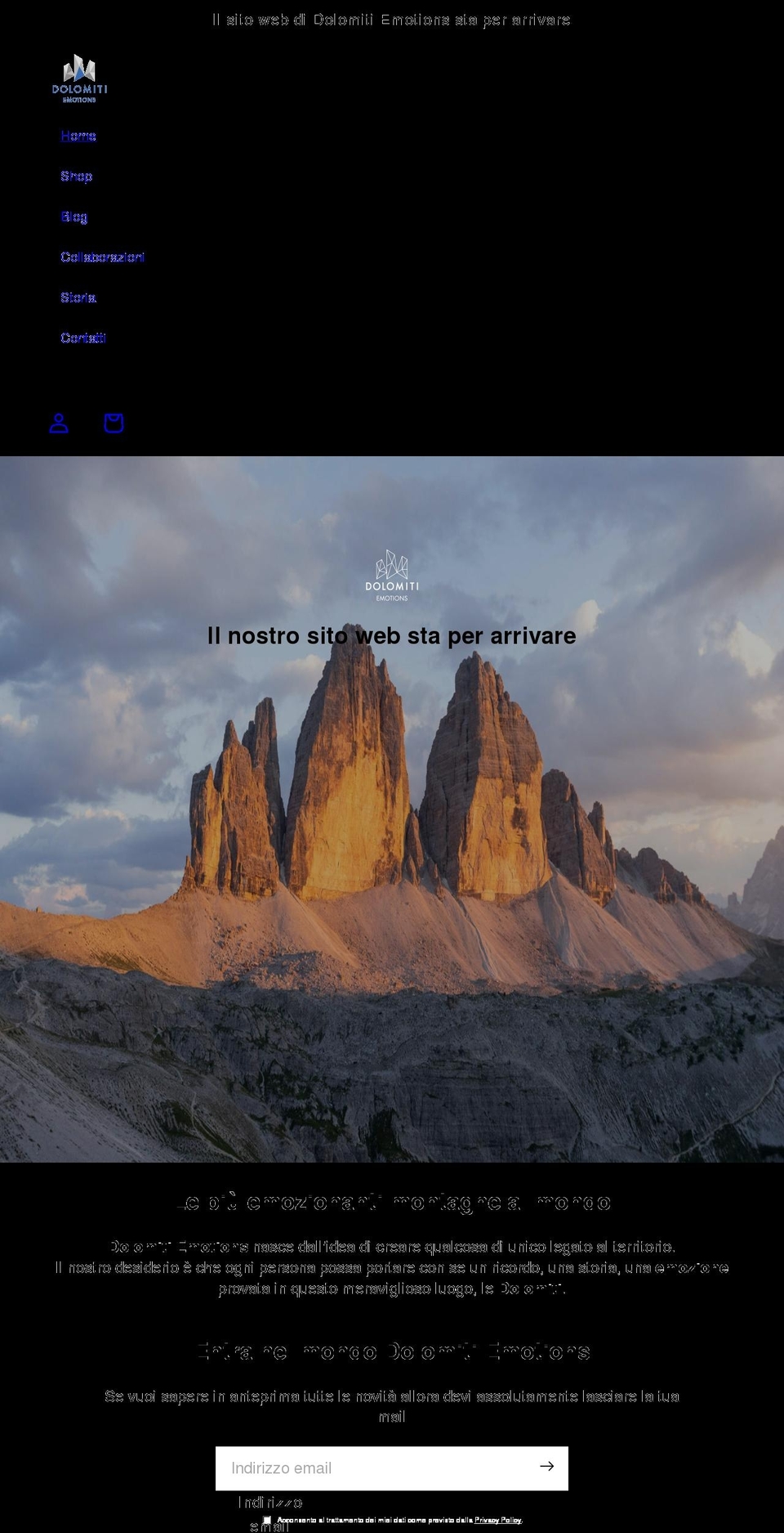 dolomitiemotions.com shopify website screenshot