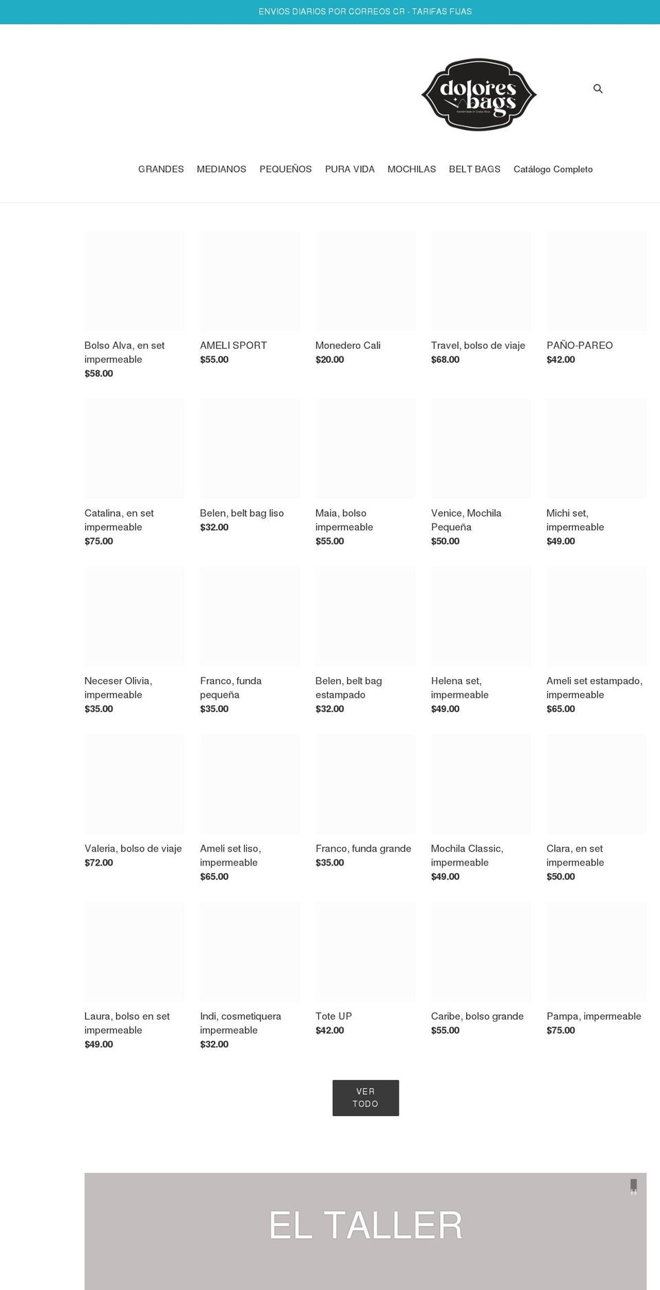 doloresbags.com shopify website screenshot