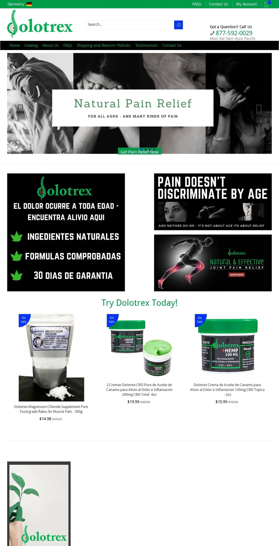 dolotrex.com shopify website screenshot