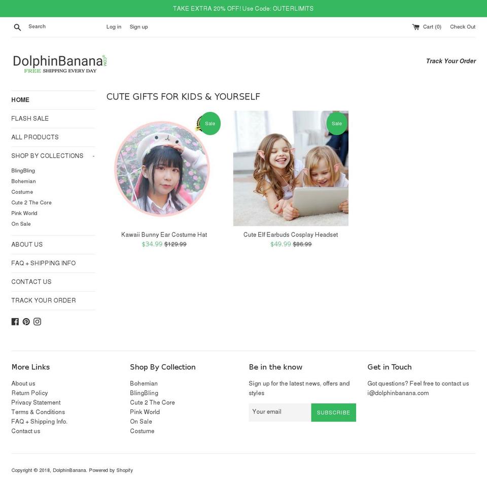 dolphinbanana.com — Shopify storefront screenshot