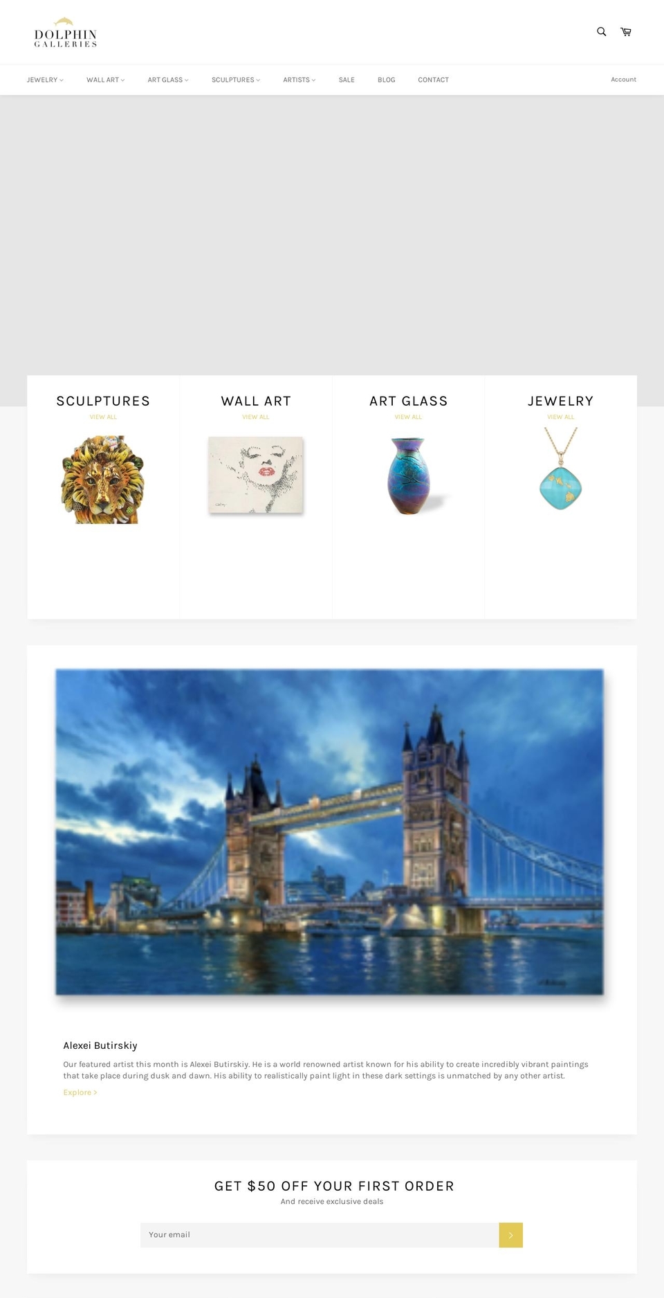 moscow Shopify theme site example dolphingalleries.com