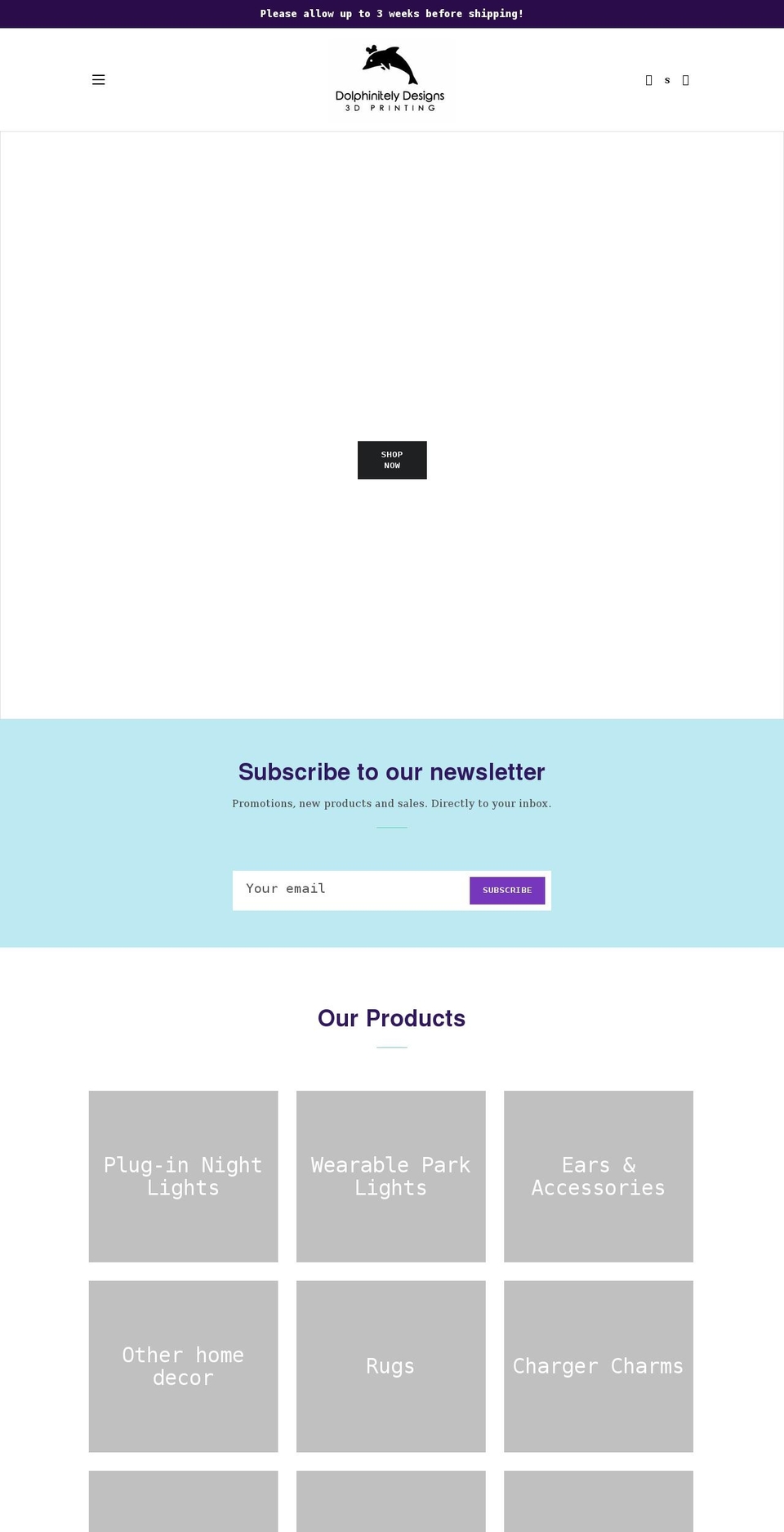 dolphinitelydesigns.com shopify website screenshot