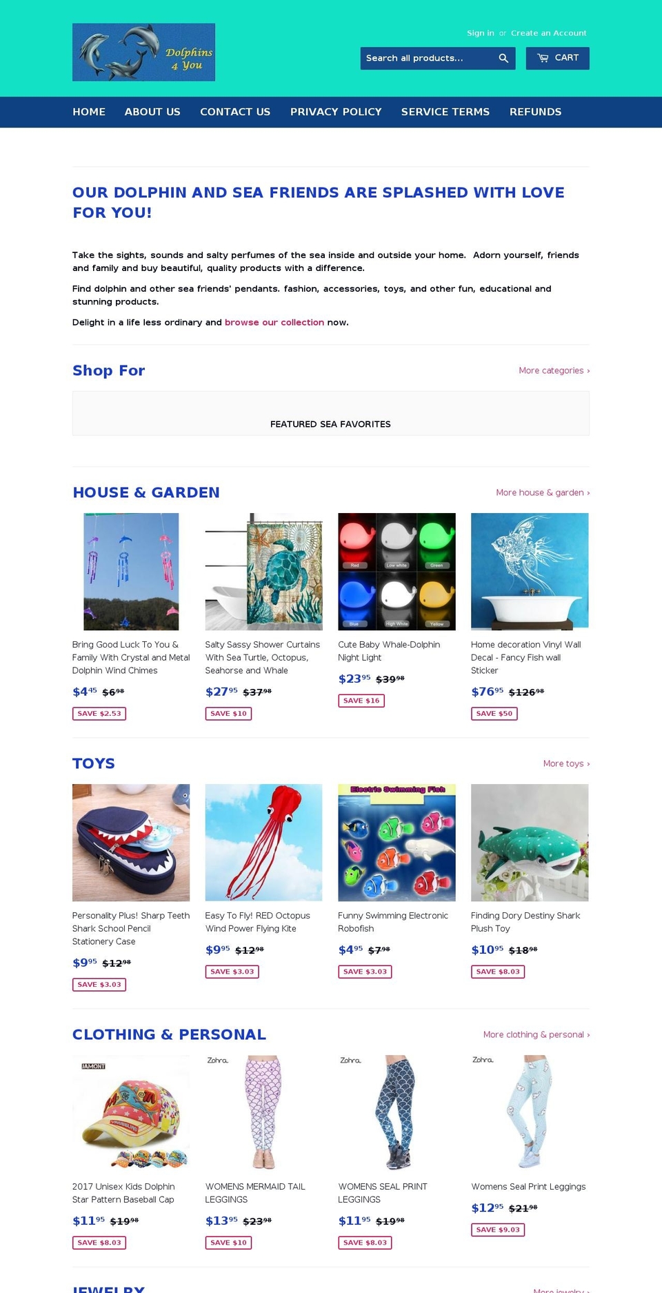 dolphins4you.com — Shopify storefront screenshot