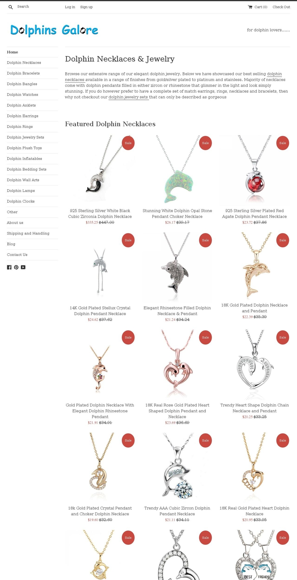 dolphinsgalore.com shopify website screenshot