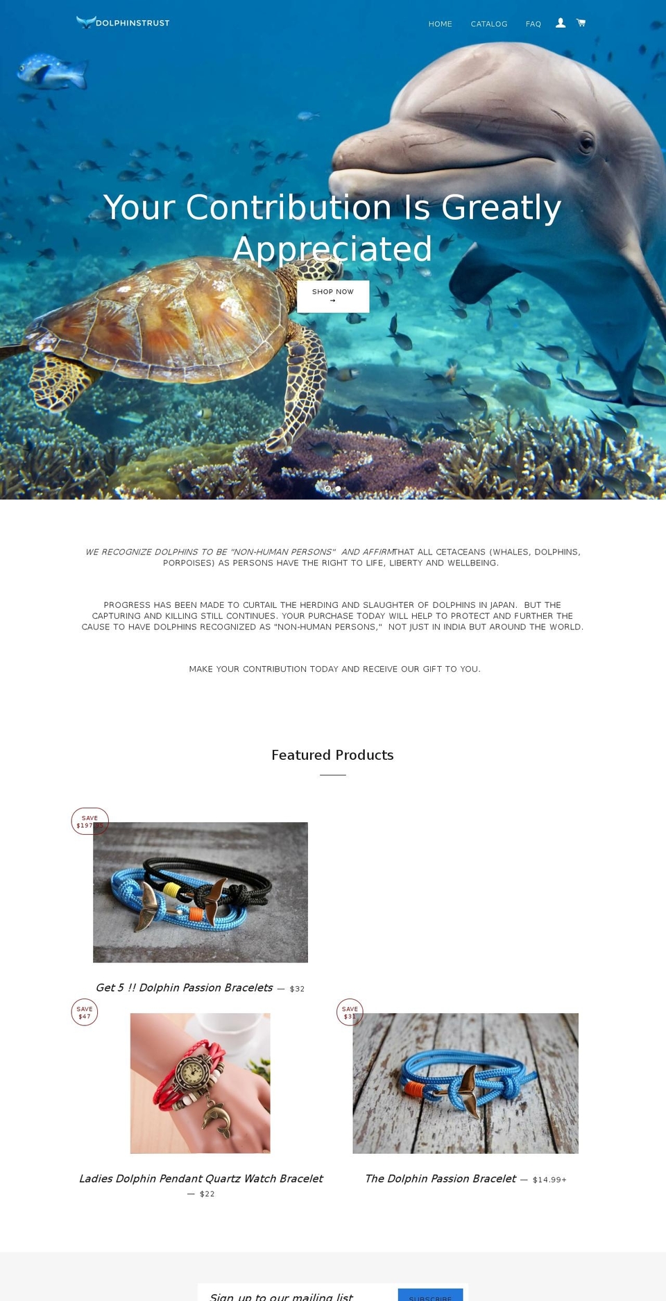 dolphinstrust.org shopify website screenshot