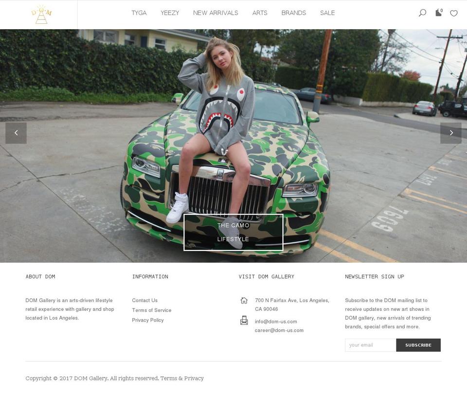 dom-us.com shopify website screenshot