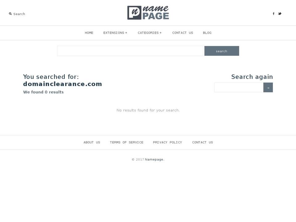domainclearance.com shopify website screenshot