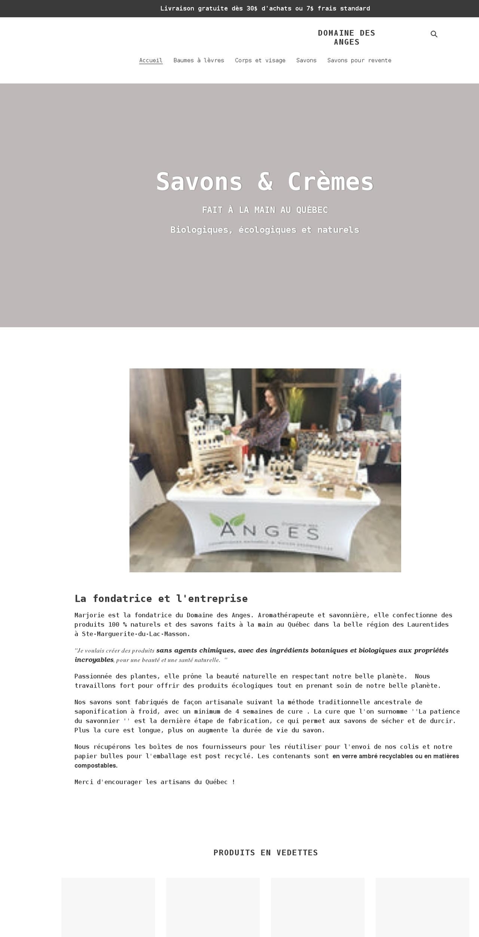 domaine-des-anges.ca shopify website screenshot