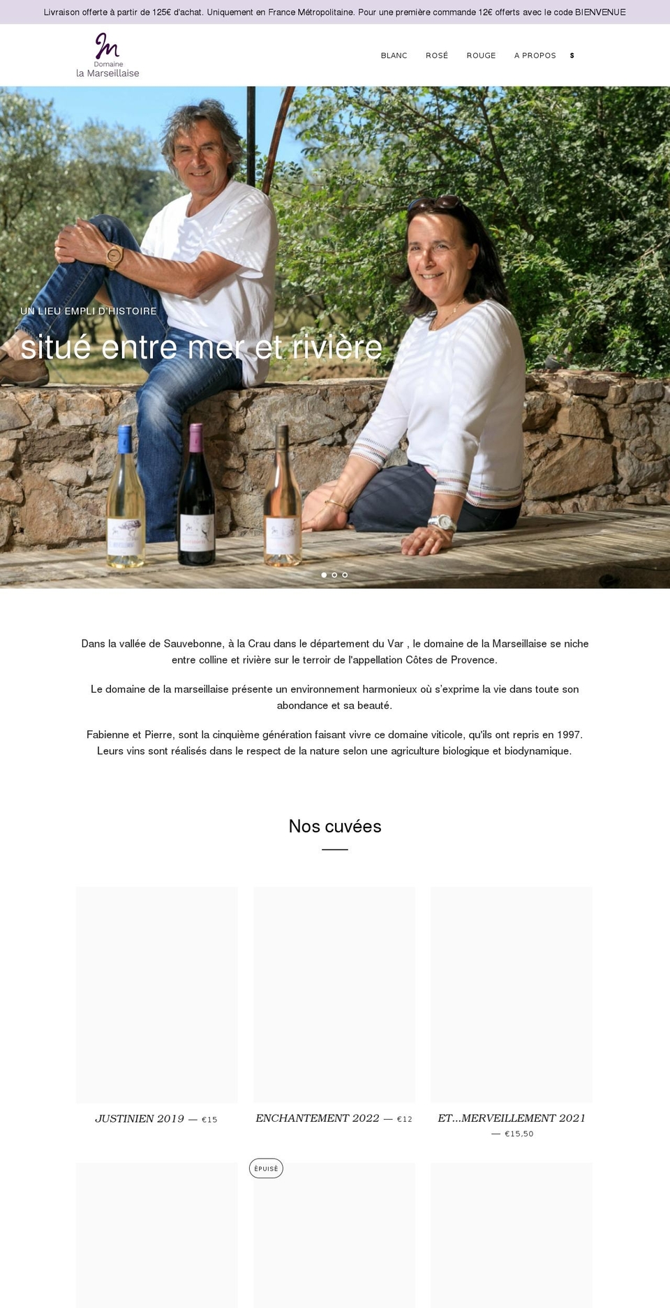 domaine-la-marseillaise.myshopify.com shopify website screenshot