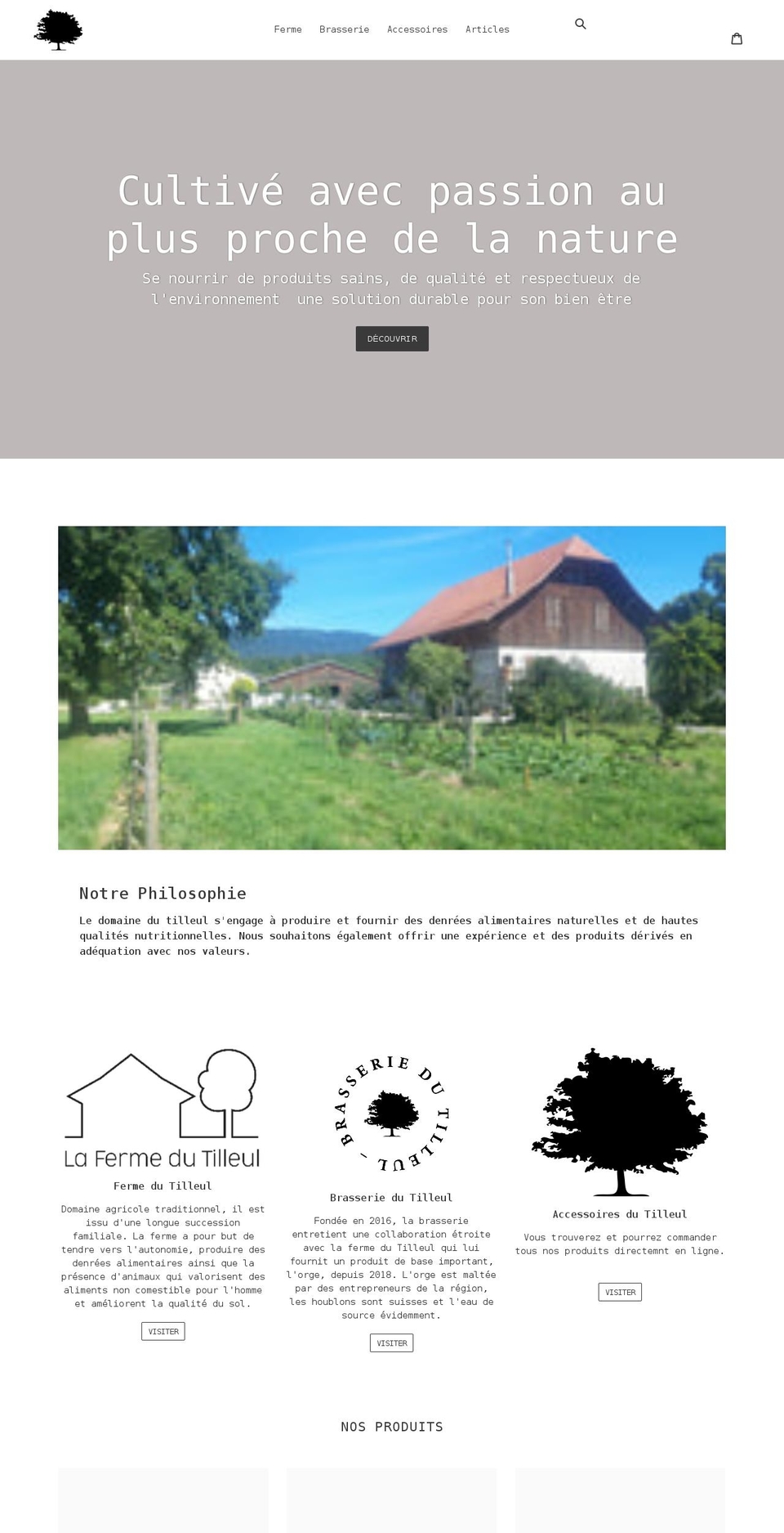 domainedutilleul.ch shopify website screenshot