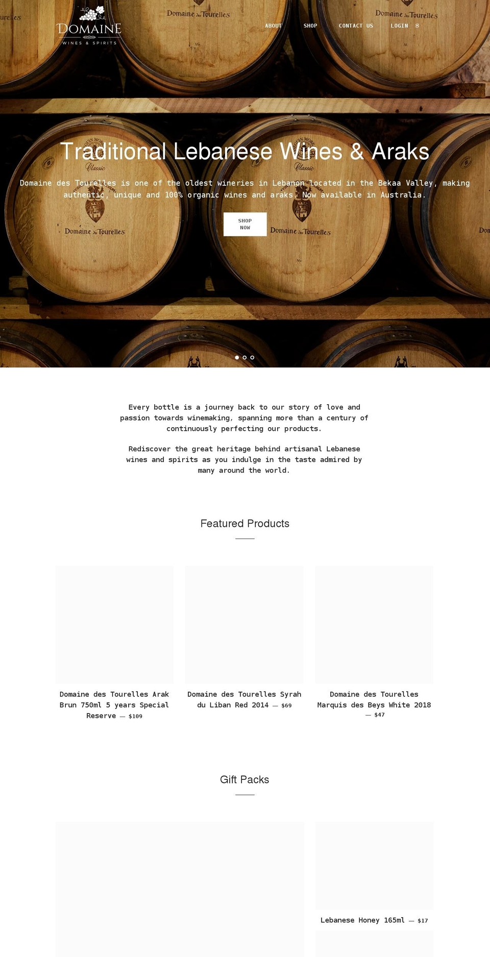 domainewinesandspirits.com.au shopify website screenshot