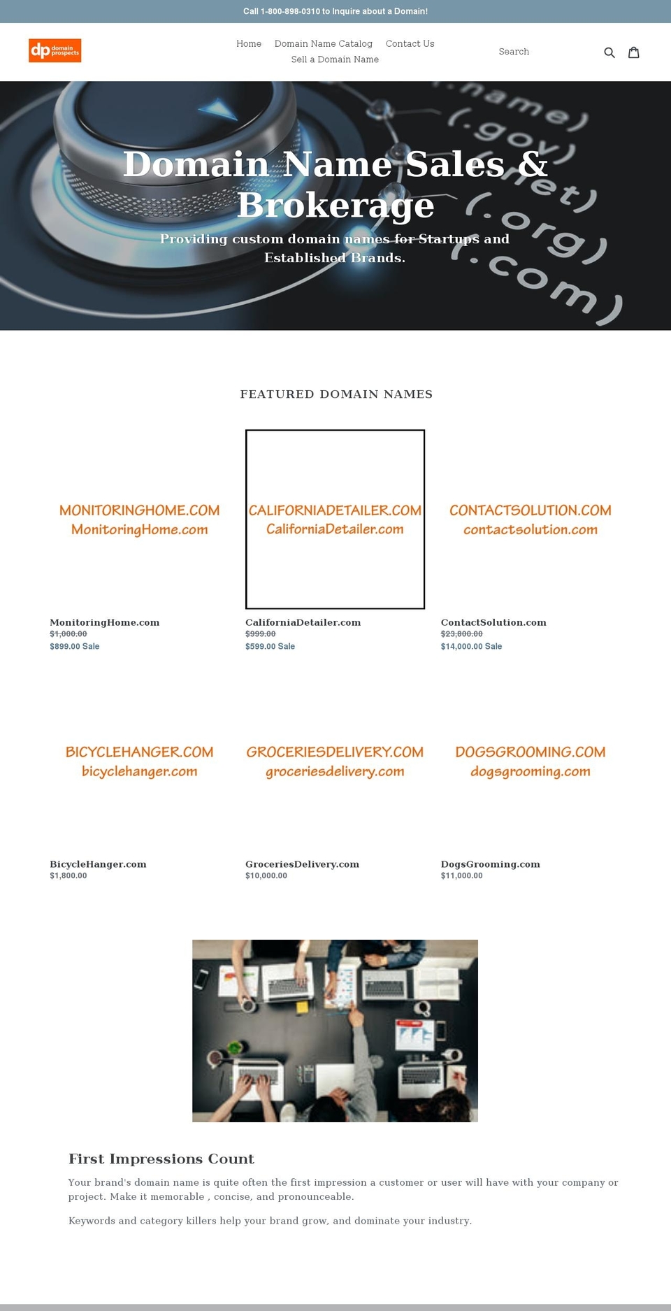 domainprospects.com shopify website screenshot