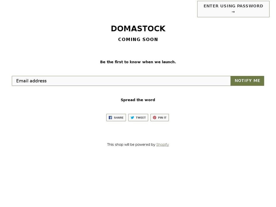 Smart Shopify theme site example domastock.com