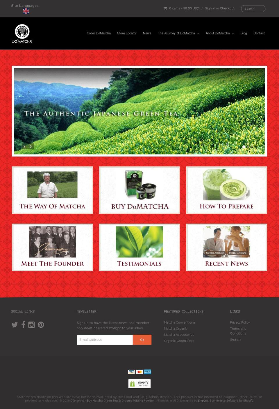 DoMatcha Main Site - Providence Theme Shopify theme site example domatchaglobal.com