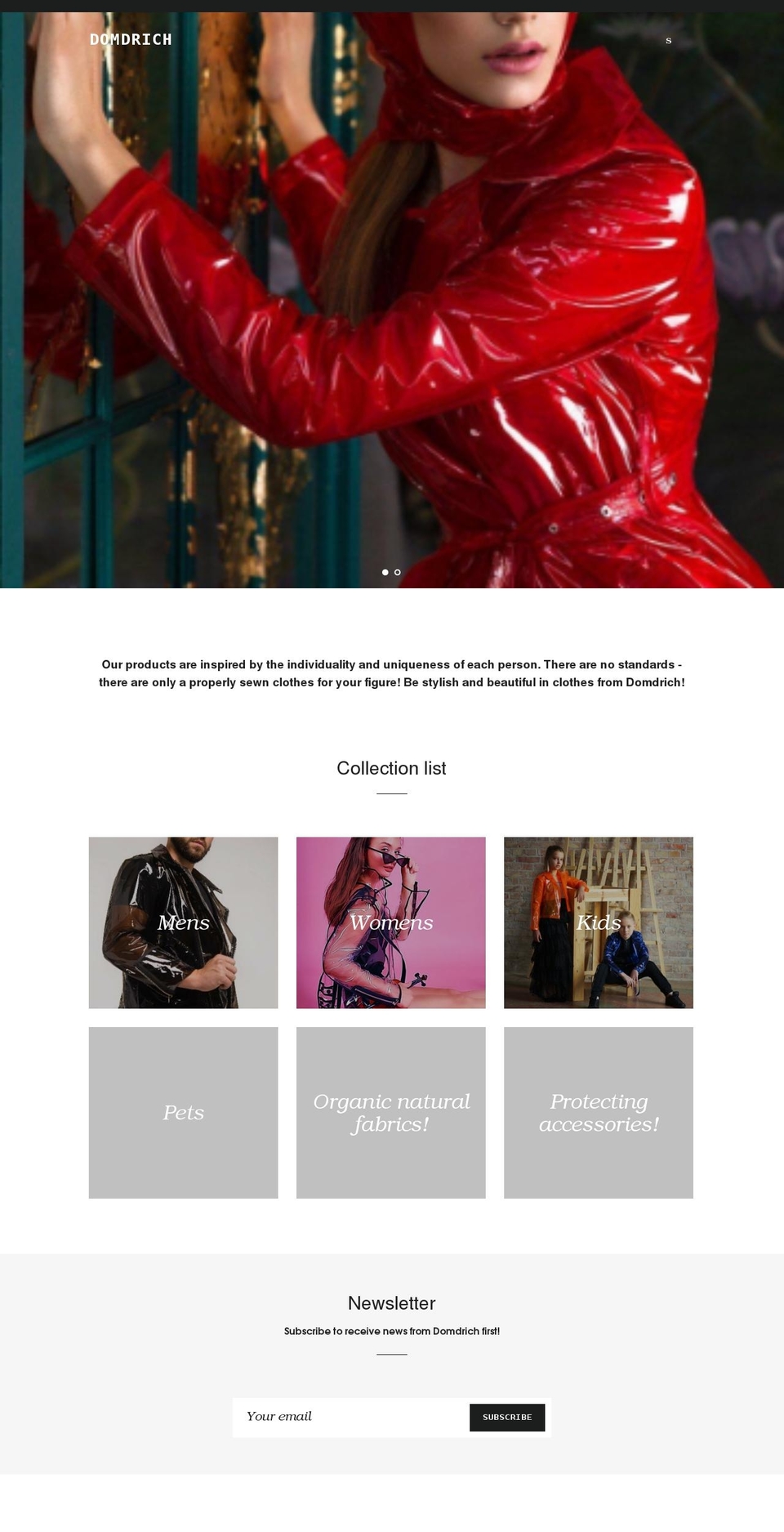 domdrich.com shopify website screenshot