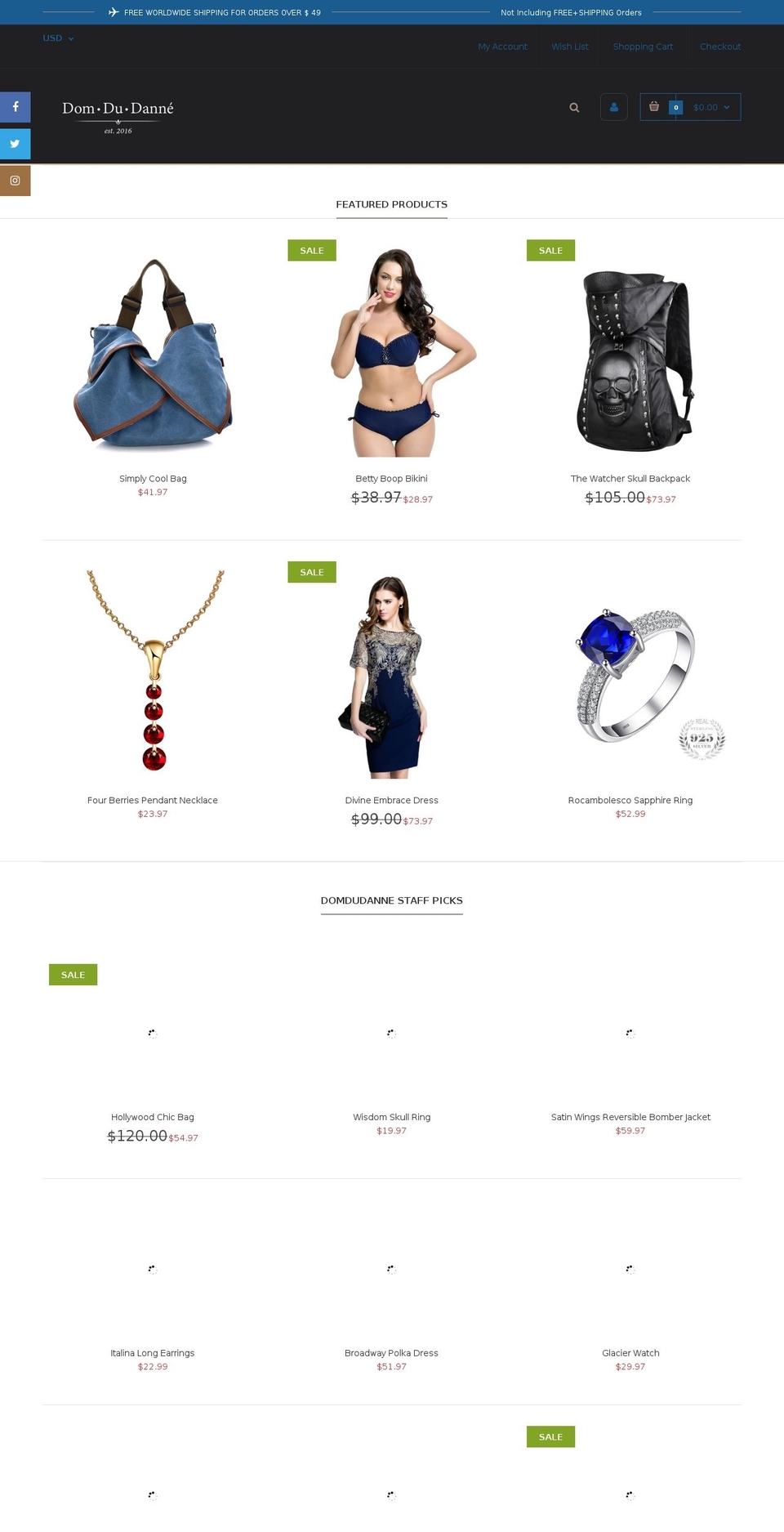 Fastor Fashion3 Shopify theme site example domdudanne.com