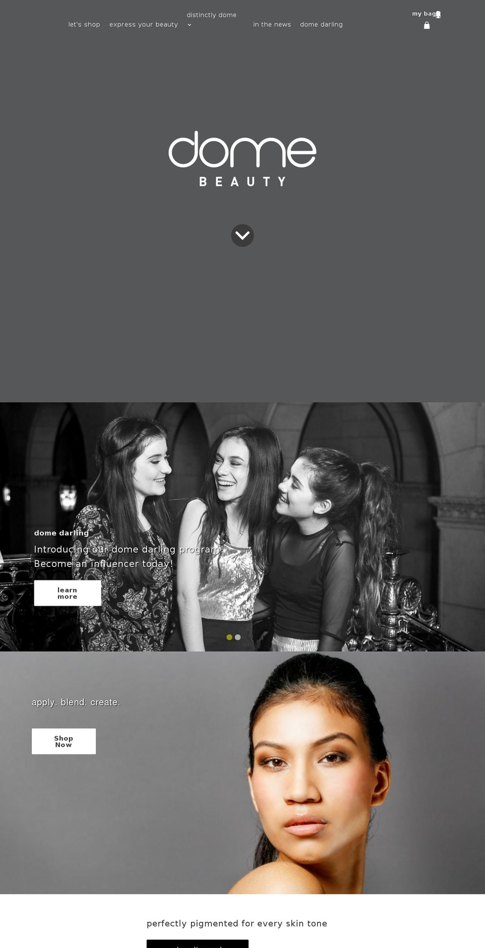 domebeauty.com shopify website screenshot