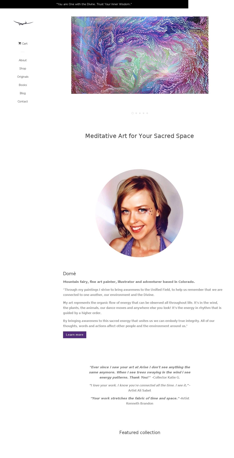domefineart.com — Shopify storefront screenshot