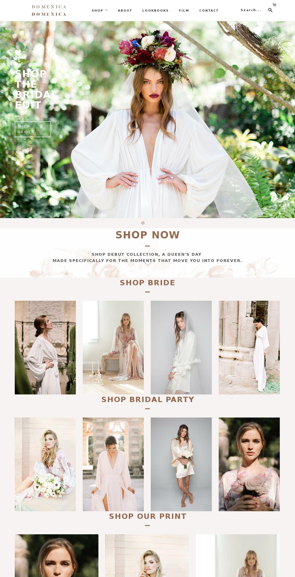domenicadomenica.com shopify website screenshot