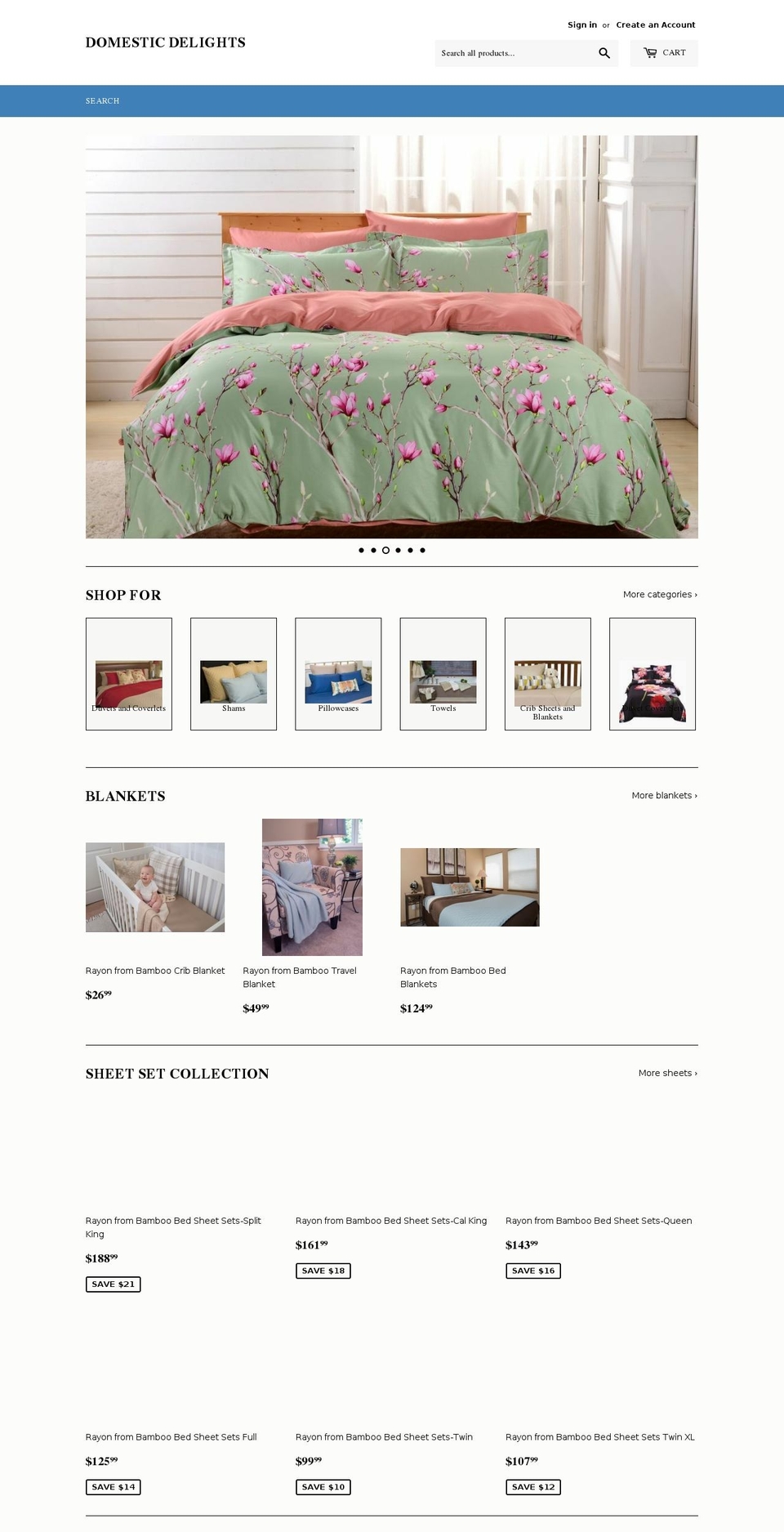 domestic-delights.com — Shopify storefront screenshot