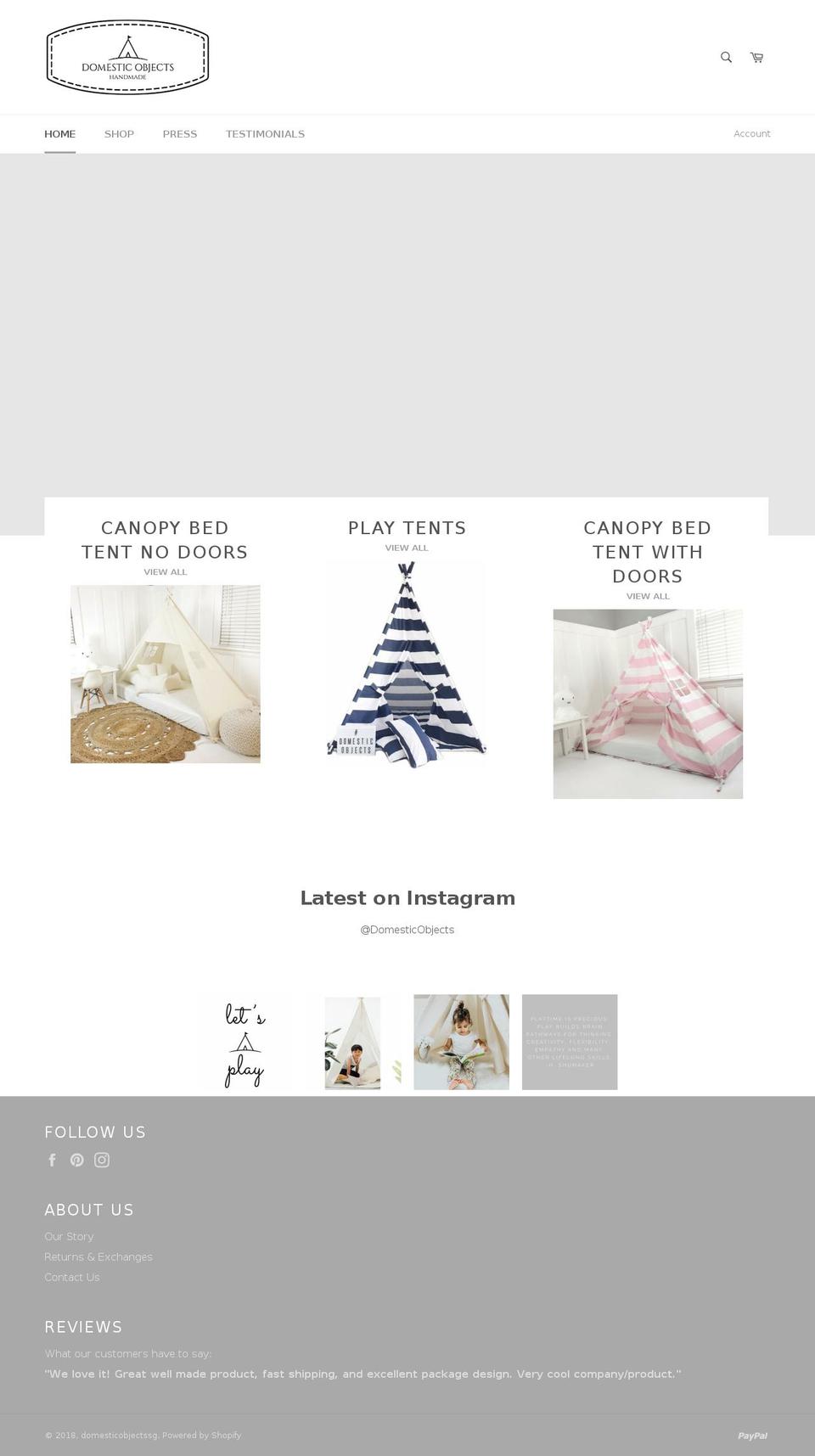 domestic-objects.com shopify website screenshot