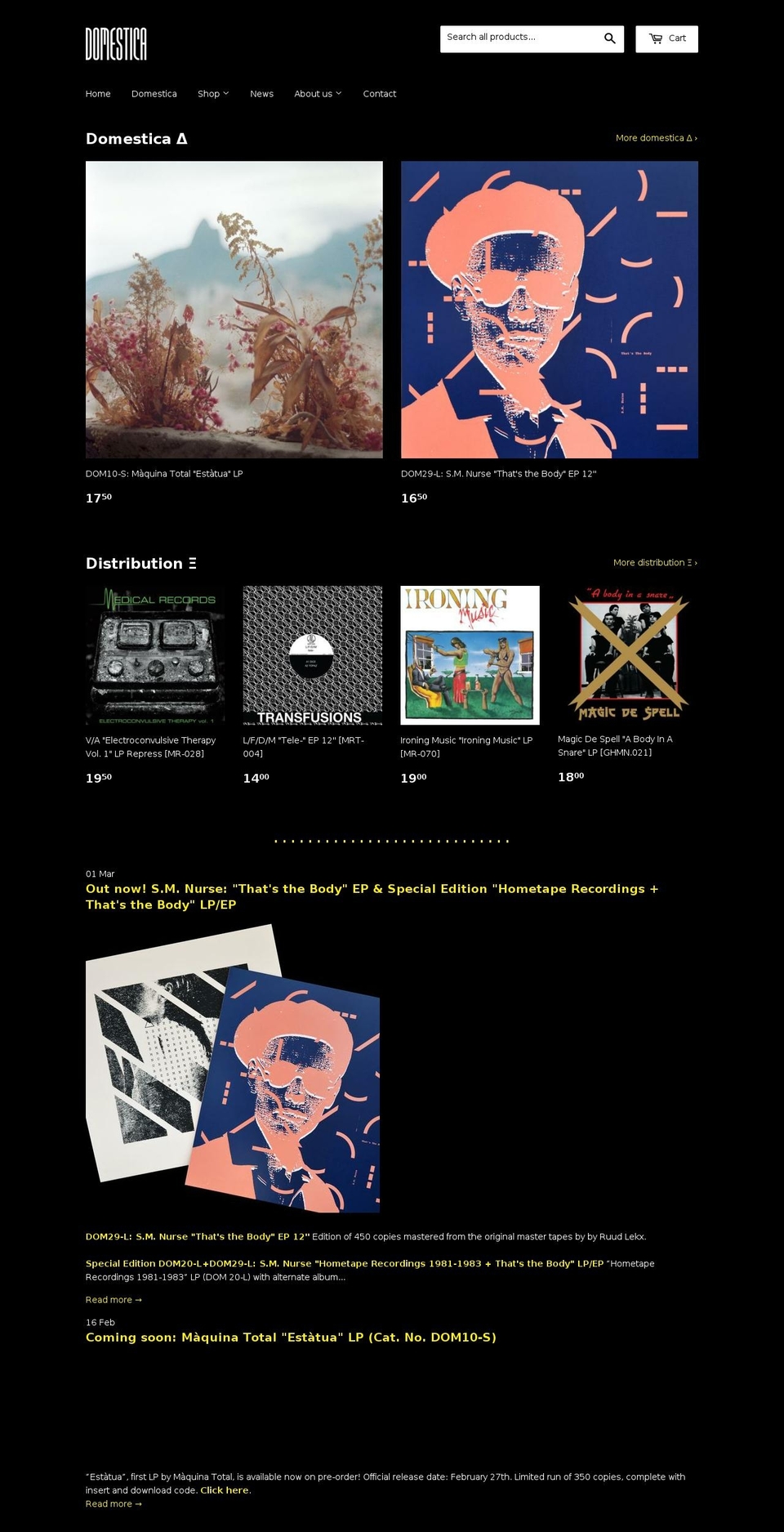 domesticaorder.com shopify website screenshot