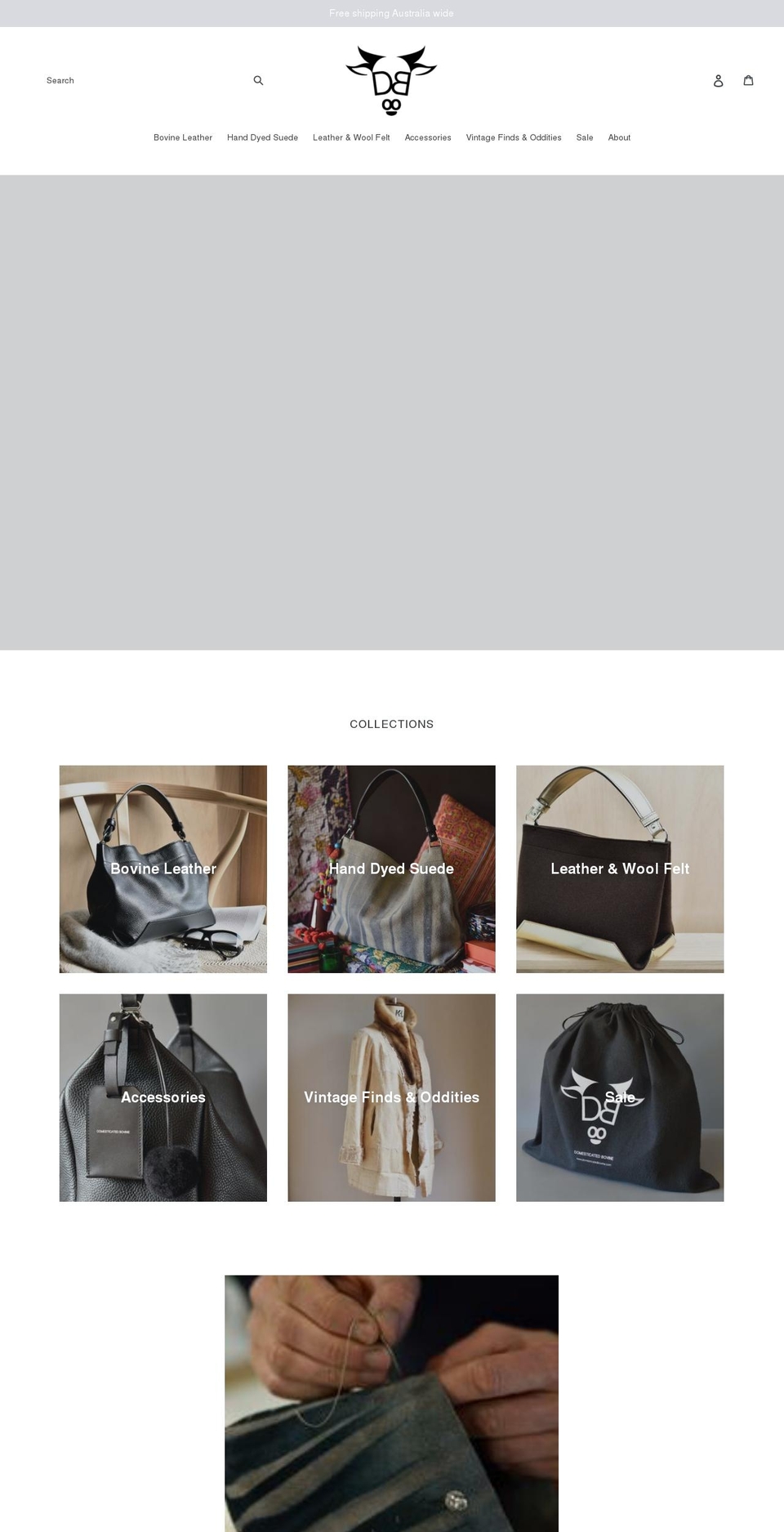 domesticatedbovine.com shopify website screenshot