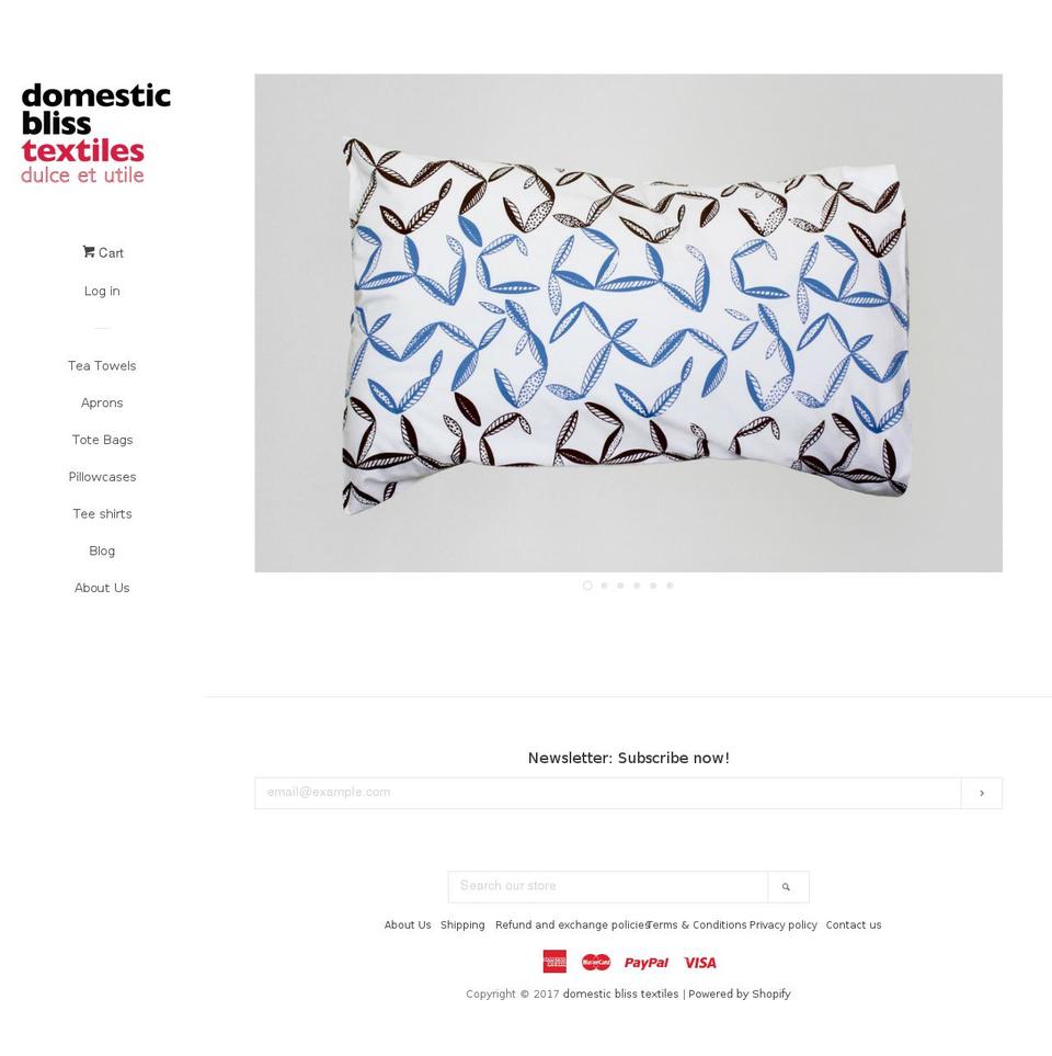 domesticblisstextiles.com shopify website screenshot