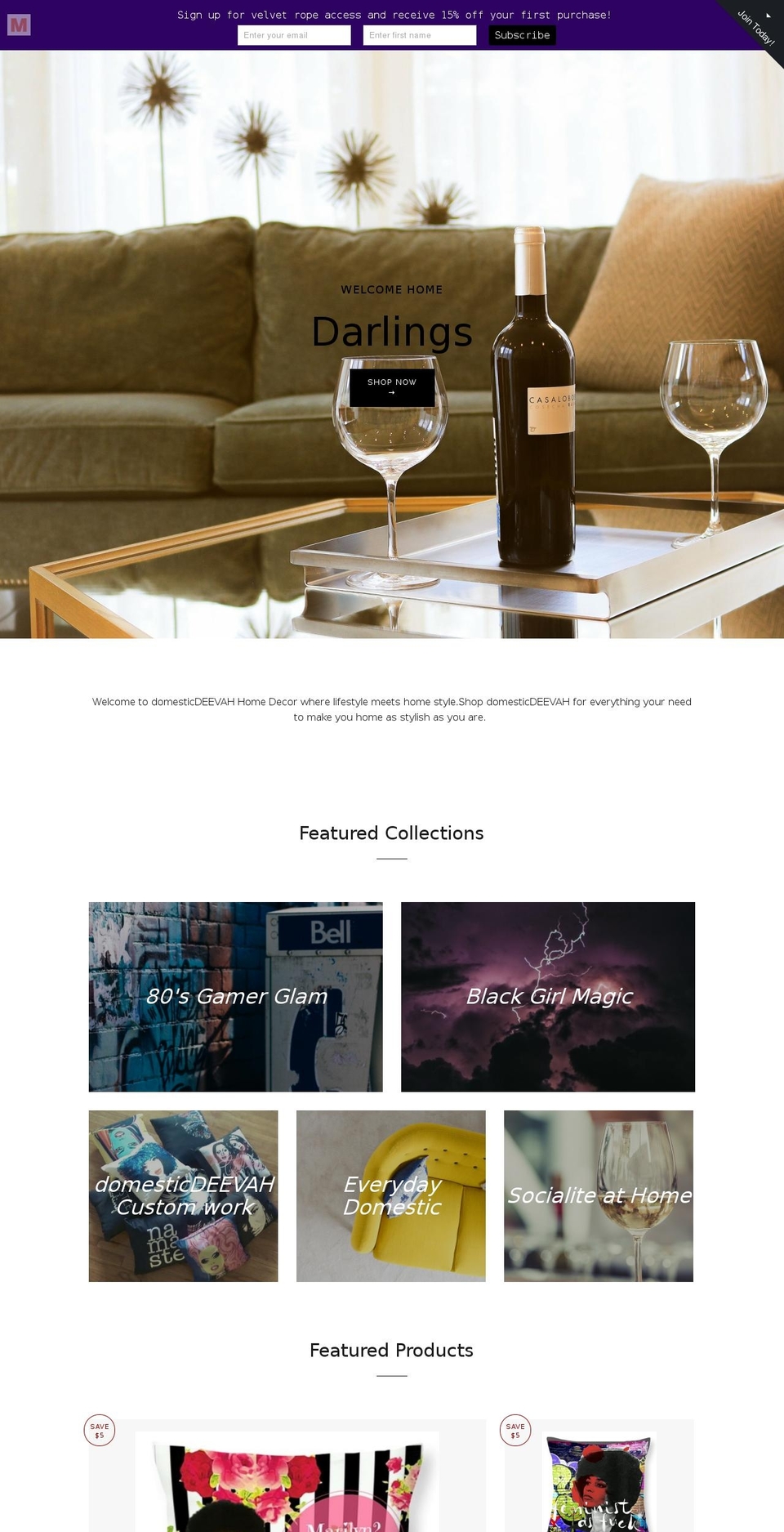 domesticdeevah.com shopify website screenshot