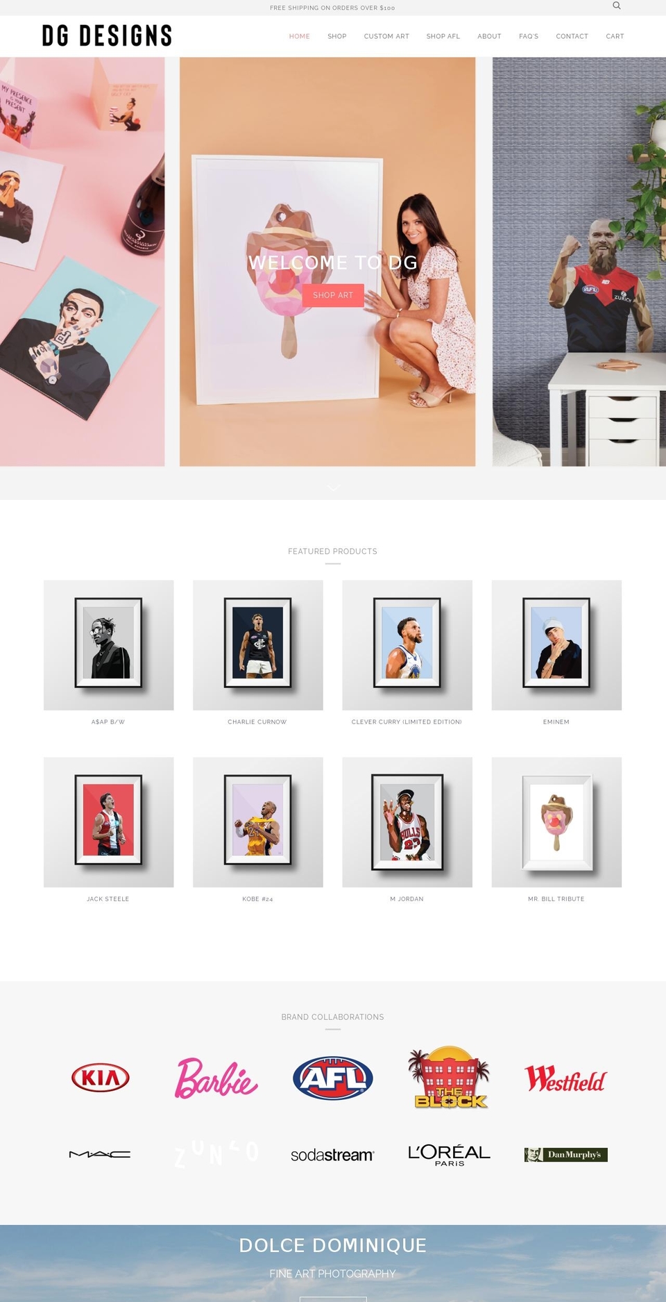domgaucidesigns.com.au shopify website screenshot