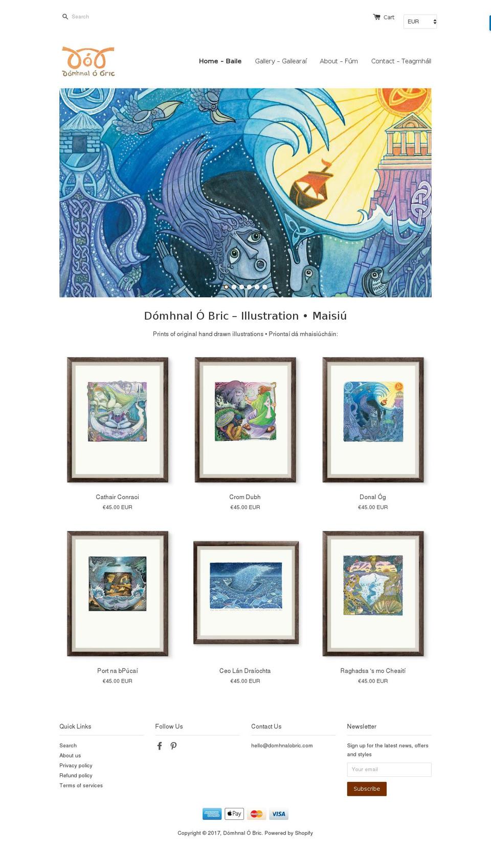 domhnalobric.com shopify website screenshot