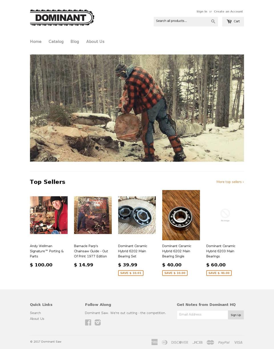dominantsaw.com shopify website screenshot
