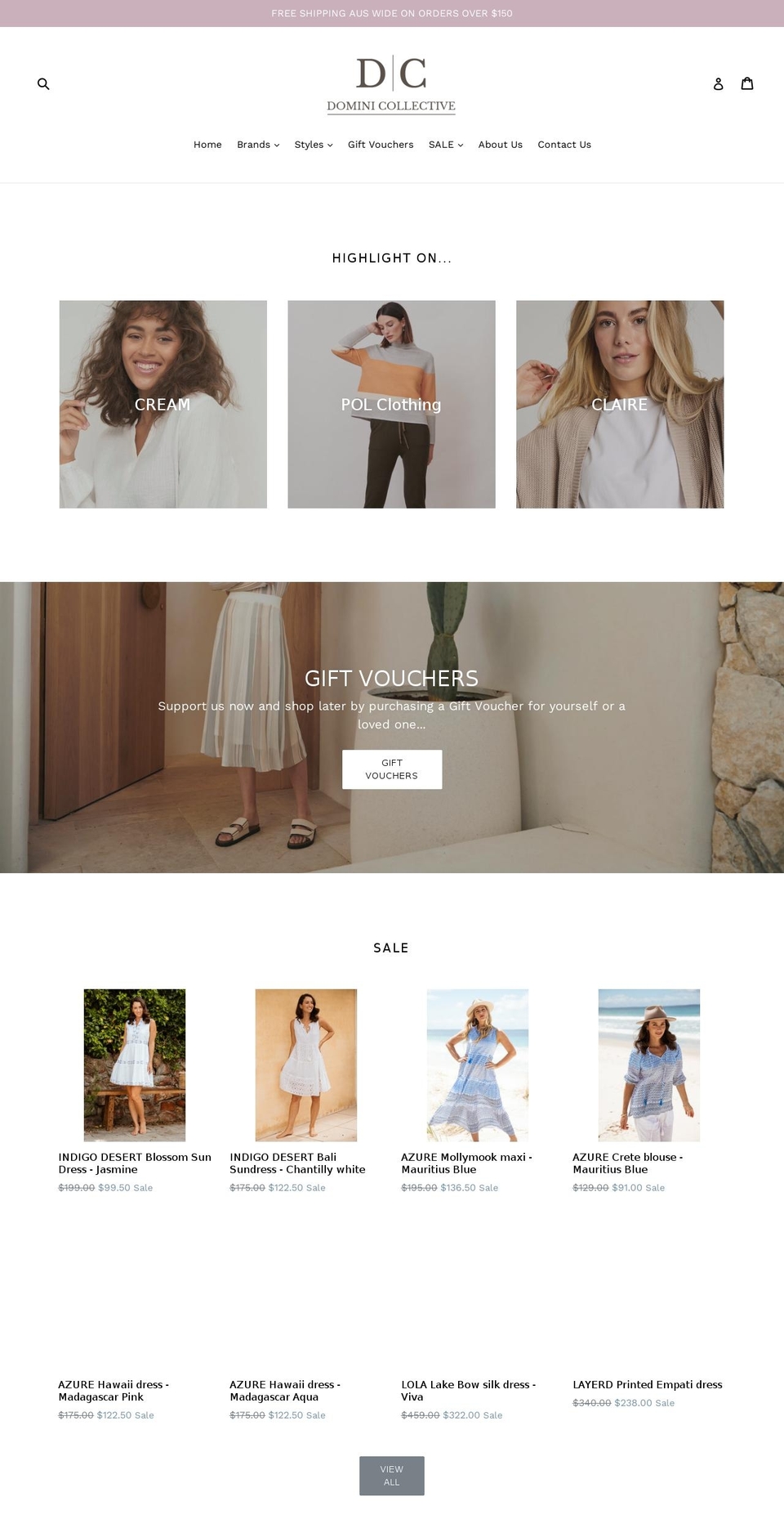 dominicollective.com shopify website screenshot