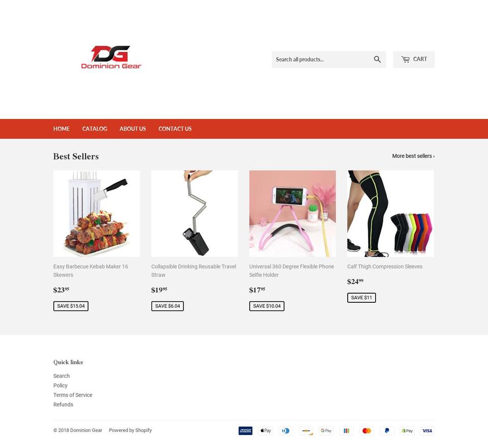 dominiongear.com — Shopify storefront screenshot