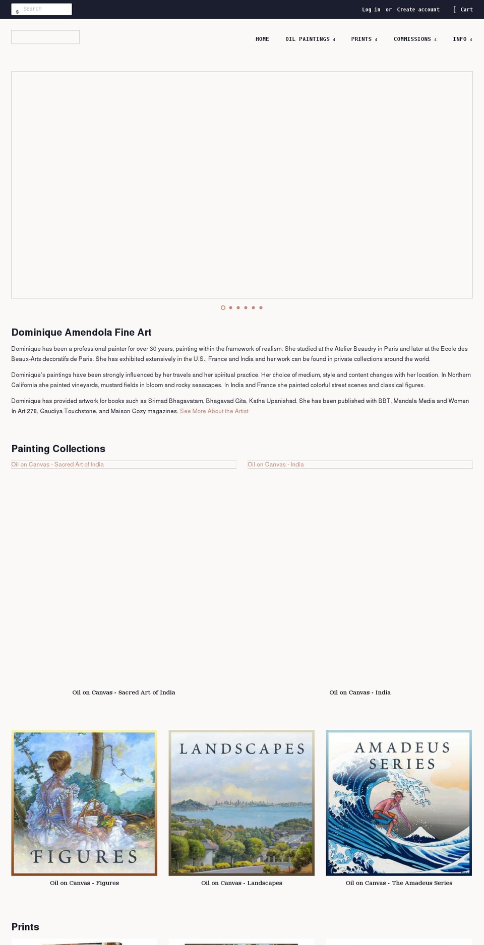 dominiqueamendola.com shopify website screenshot