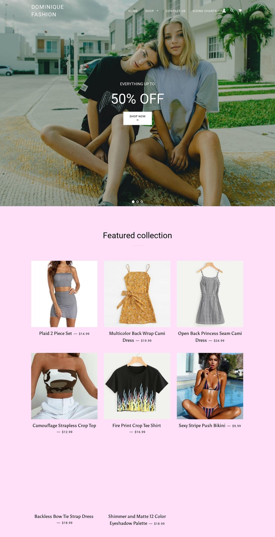 dominiquefashion.com — Shopify storefront screenshot