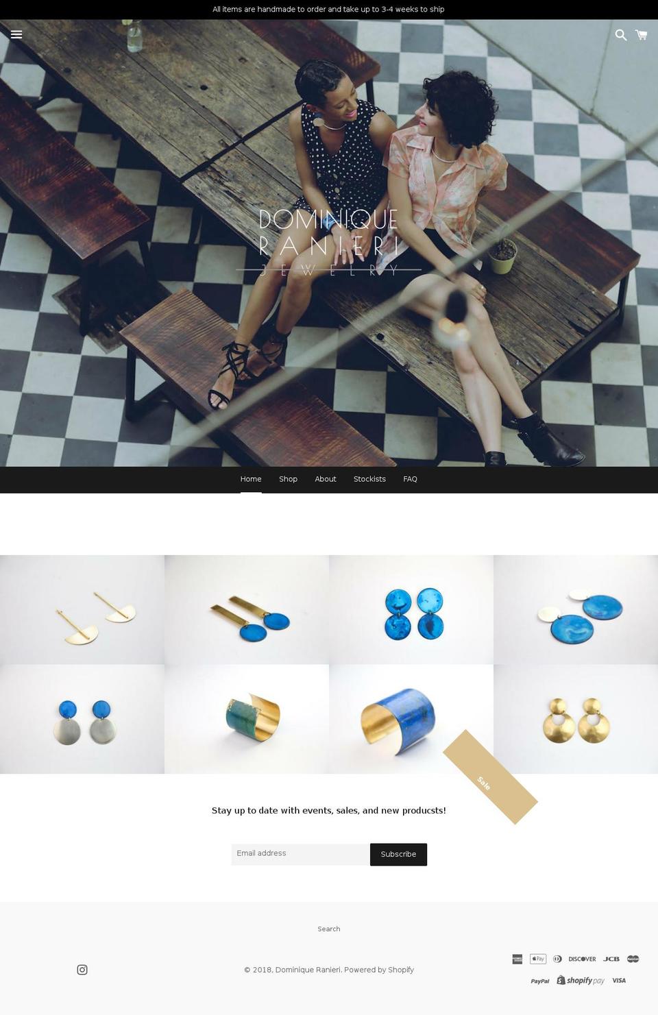 dominiqueranieri.com — Shopify storefront screenshot