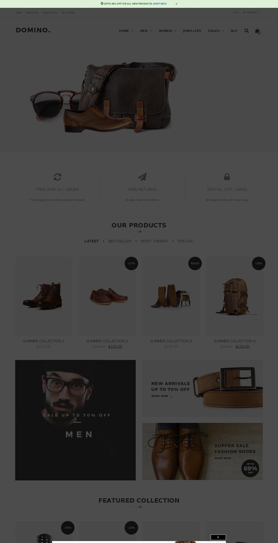 Domino Shopify theme site example domino-1.myshopify.com