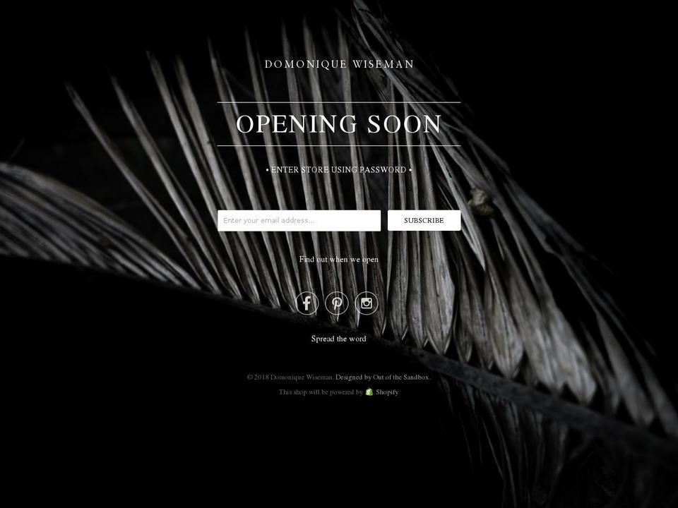 domoniquewiseman.com — Shopify storefront screenshot
