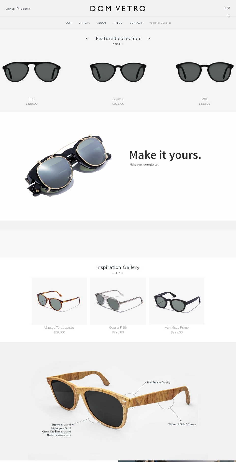 domvetro.myshopify.com shopify website screenshot