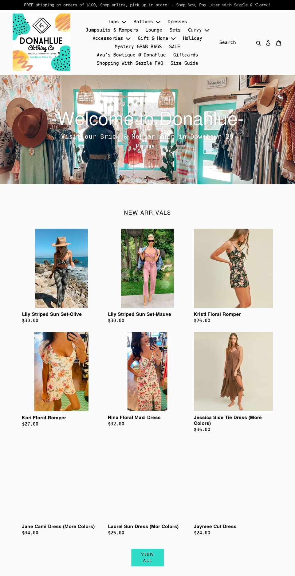 donahlue.com shopify website screenshot