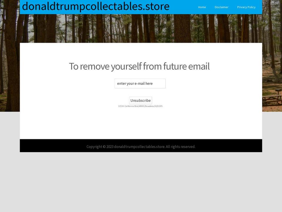 donaldtrumpcollectables.store shopify website screenshot