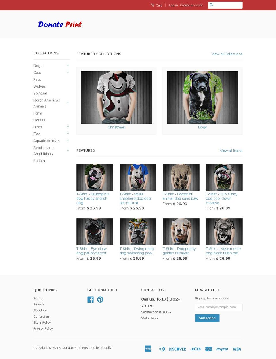 donateprint.com shopify website screenshot