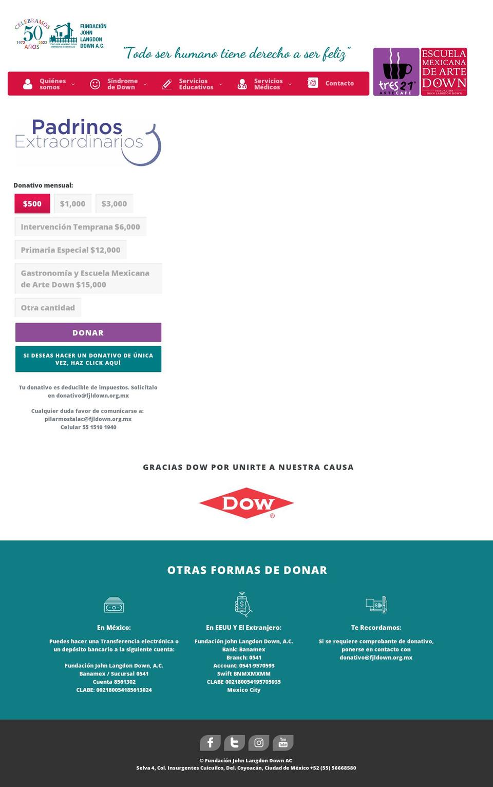 donativosfjldown.org shopify website screenshot