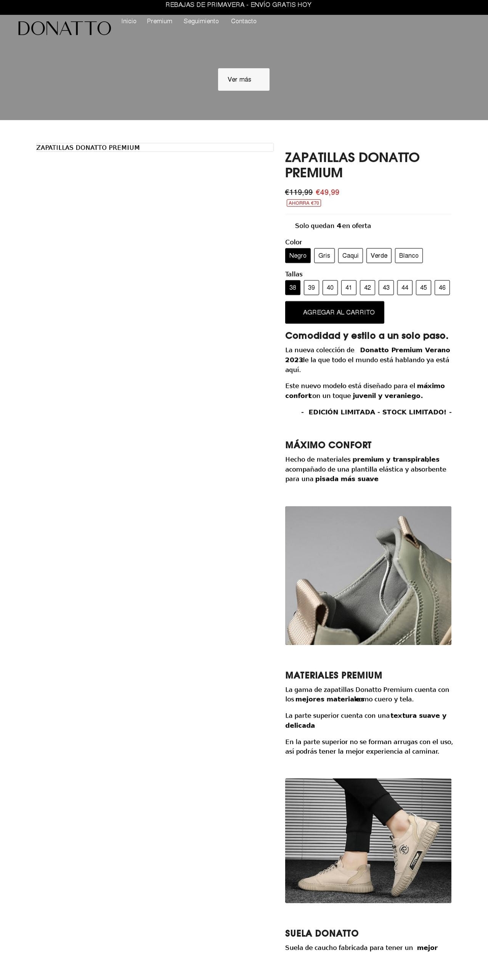 donatto.es shopify website screenshot