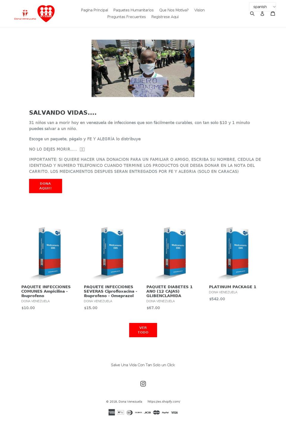 donavenezuela.com — Shopify storefront screenshot