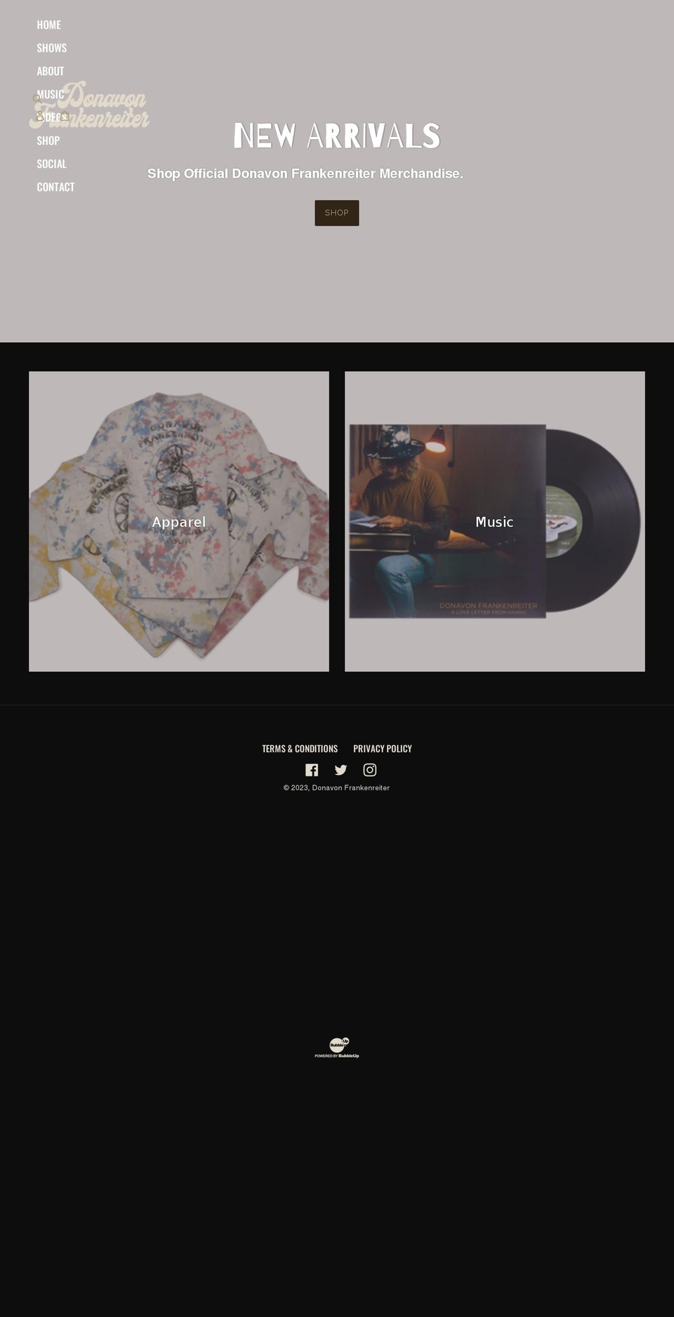 donavonfstore.com shopify website screenshot