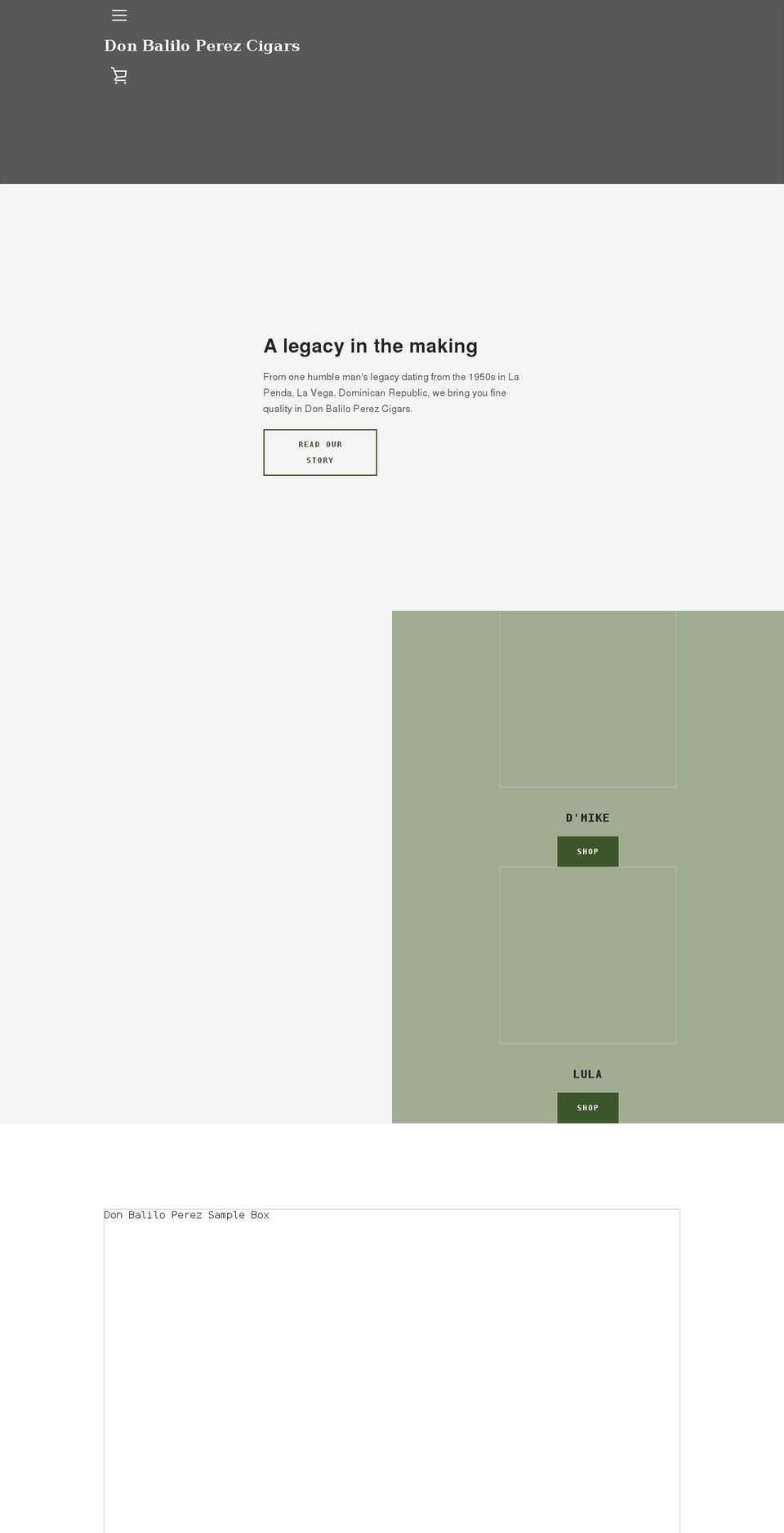 donbaliloperezcigars.com shopify website screenshot